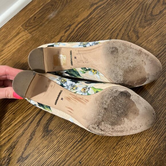 Dolce Gabbana Floral Pink Pumps with Jewels - Picture 5 of 5